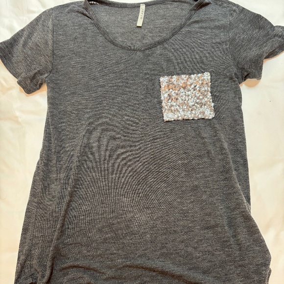 Laid Back Tee with Sequin Breast Pocket - Picture 1 of 1